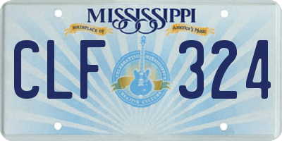 MS license plate CLF324
