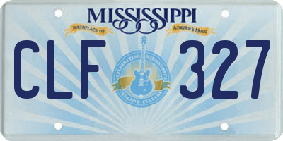 MS license plate CLF327