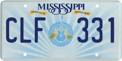 MS license plate CLF331