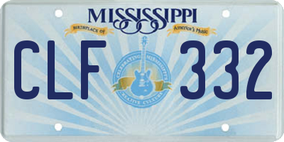 MS license plate CLF332