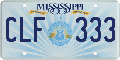 MS license plate CLF333