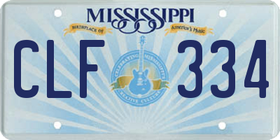 MS license plate CLF334