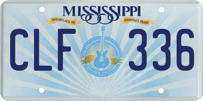 MS license plate CLF336