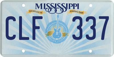MS license plate CLF337