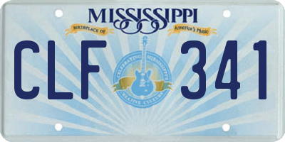 MS license plate CLF341