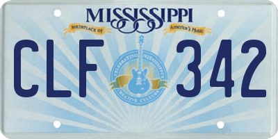 MS license plate CLF342