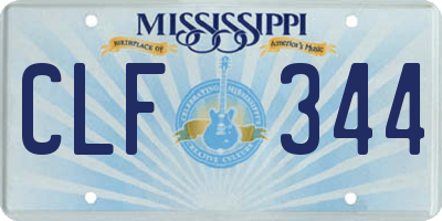 MS license plate CLF344