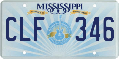 MS license plate CLF346