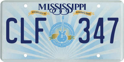 MS license plate CLF347