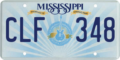 MS license plate CLF348