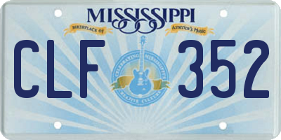 MS license plate CLF352
