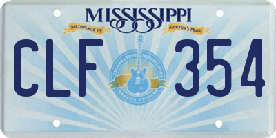 MS license plate CLF354