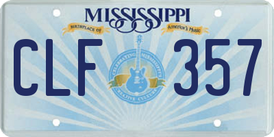 MS license plate CLF357