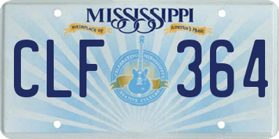 MS license plate CLF364