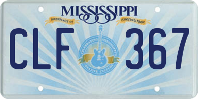 MS license plate CLF367