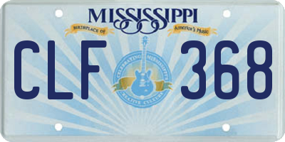 MS license plate CLF368