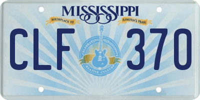 MS license plate CLF370