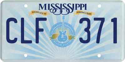 MS license plate CLF371
