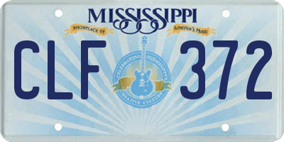 MS license plate CLF372
