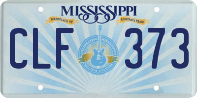 MS license plate CLF373