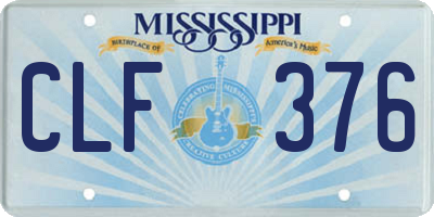MS license plate CLF376