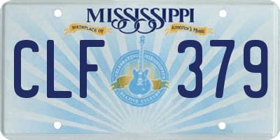 MS license plate CLF379