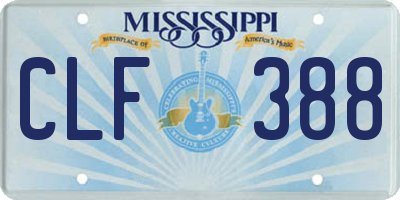 MS license plate CLF388