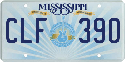 MS license plate CLF390