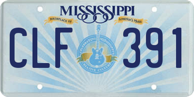 MS license plate CLF391