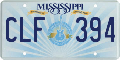 MS license plate CLF394