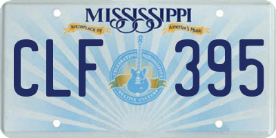 MS license plate CLF395
