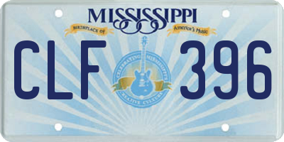 MS license plate CLF396