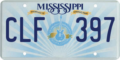 MS license plate CLF397