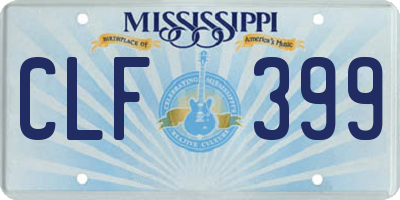MS license plate CLF399