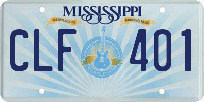 MS license plate CLF401