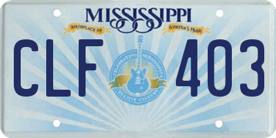 MS license plate CLF403