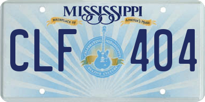 MS license plate CLF404