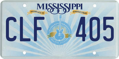 MS license plate CLF405