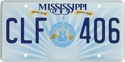 MS license plate CLF406