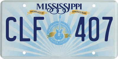 MS license plate CLF407