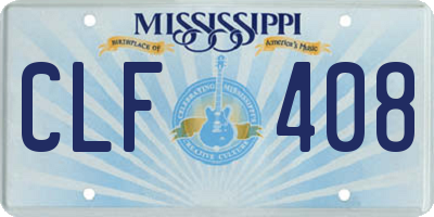 MS license plate CLF408