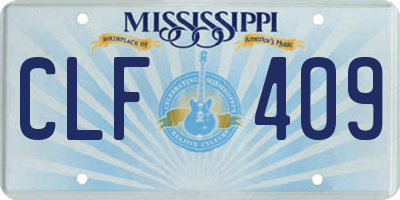 MS license plate CLF409
