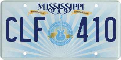 MS license plate CLF410