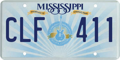 MS license plate CLF411