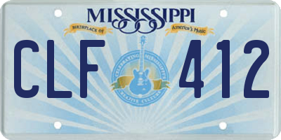 MS license plate CLF412