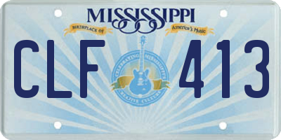 MS license plate CLF413