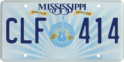 MS license plate CLF414