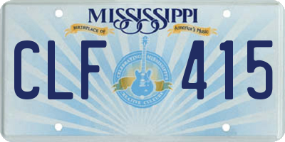 MS license plate CLF415