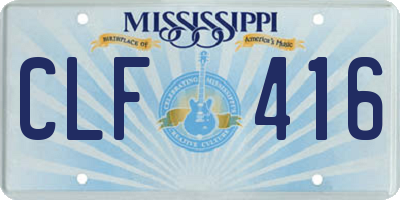 MS license plate CLF416