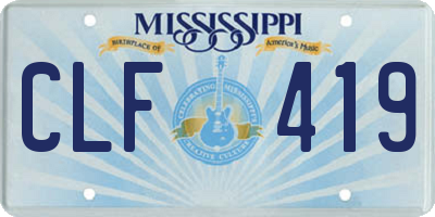 MS license plate CLF419